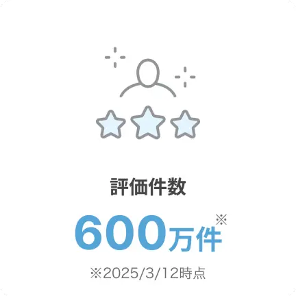 評価件数 600万件 2025年3月12日時点